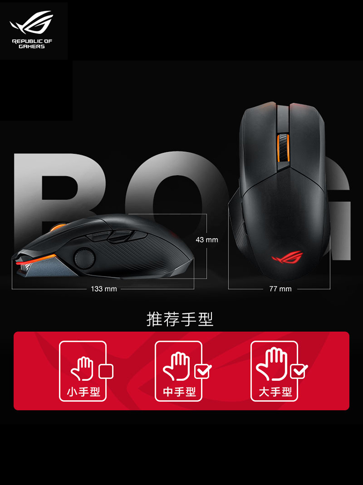 ROG玩家国度 魔刃X竞技版 有线蓝牙无线三模游戏鼠标 Aimpoint36k - 图3