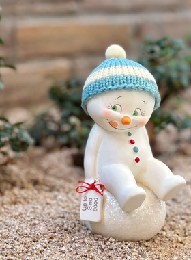 美国D56雪娃帽子滑雪工艺品摆件