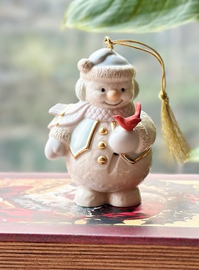 雪人红鸟新年礼物桌面公仔吊饰