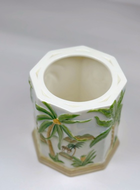 陶瓷夏威夷椰子无盖子精美储物罐