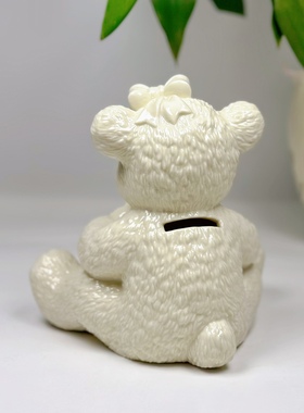 陶瓷圣诞礼物盒小熊摆件