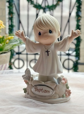 男孩女孩创意陶瓷工艺品摆件