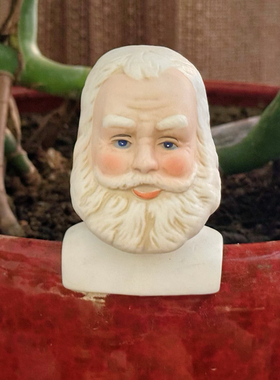 持续瓷生 半成品配件陶瓷老大爷人物手伴写实花盆插摆件DIY头像