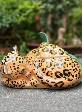 持续瓷生 出口陶瓷储蓄罐老虎狮子大象森林动物乔迁家居摆件创意