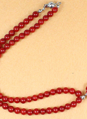 珊瑚项链妇女节礼物唯美风毛衣链