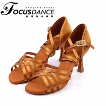 FocusDance Hong Kong Focus Dance Shoe Professional Adult Ladies in Latin shoes High heel Soft bottom Five with cross section