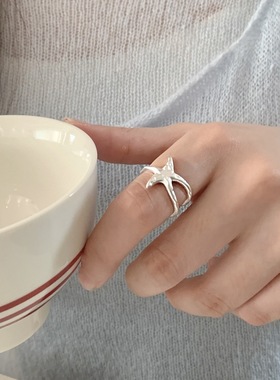 【两件包邮】不规则海星戒指女简约小众设计哑光雾面轻奢开口指环