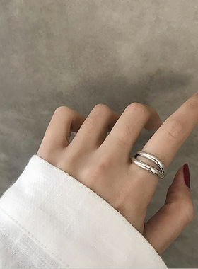 【两件包邮】复古时尚欧美开口戒指女925镀银日韩国学生简约ins嘻