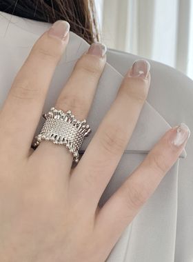 【两件包邮】独特性编织戒指女几何不规则时尚创意开口指环小众嘻