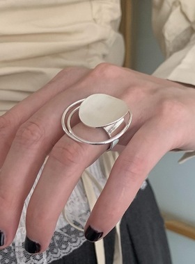 【两件包邮】小众设计几何环形戒指女个性创意嘻哈朋克夸张开口指
