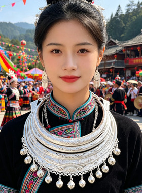 少数名族头饰手工表演项圈