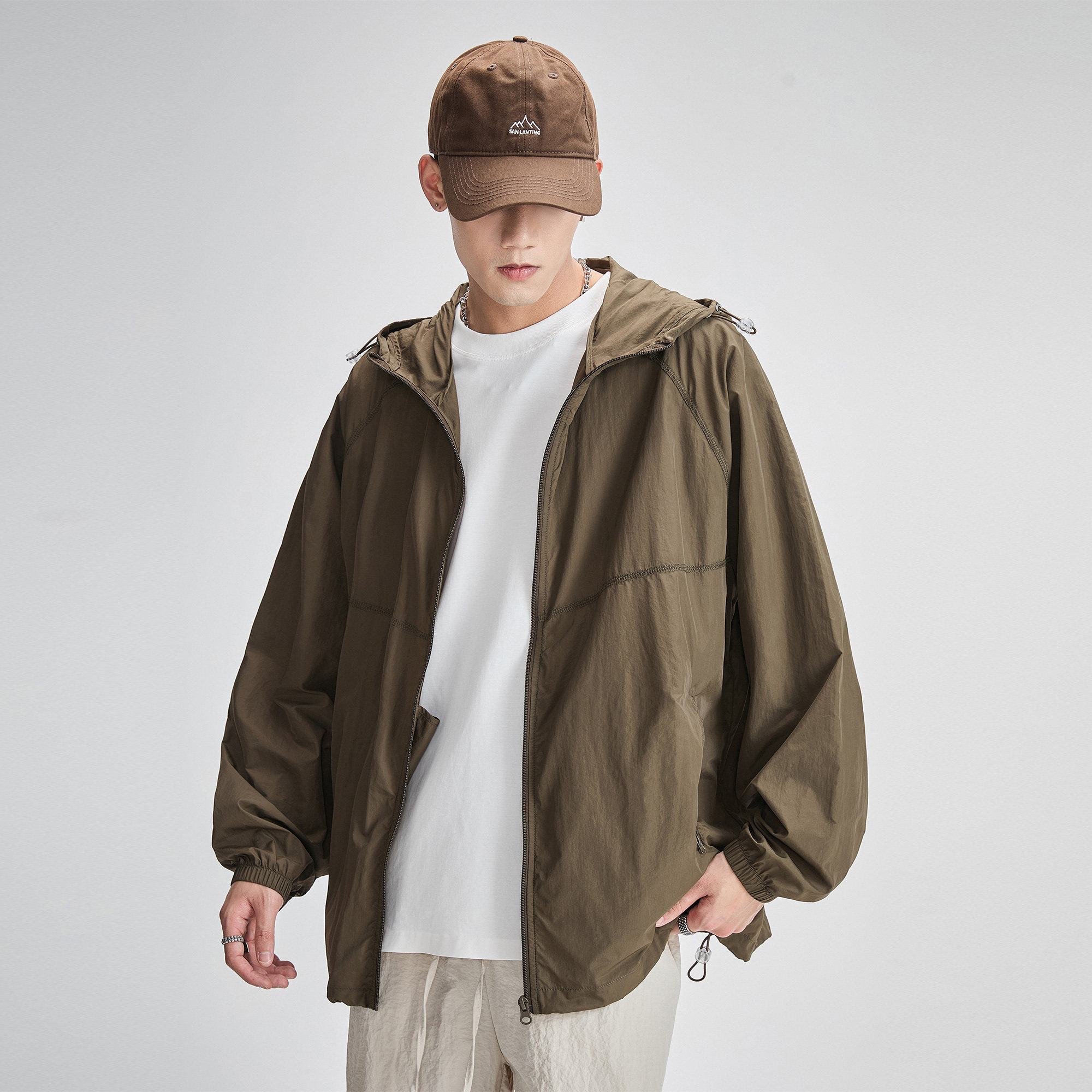 ALLIN 冰丝薄款防晒衣男夏季户外连帽防紫外线外套宽松透气防晒服,淘宝优惠券,粉丝福利购,淘宝优惠卷