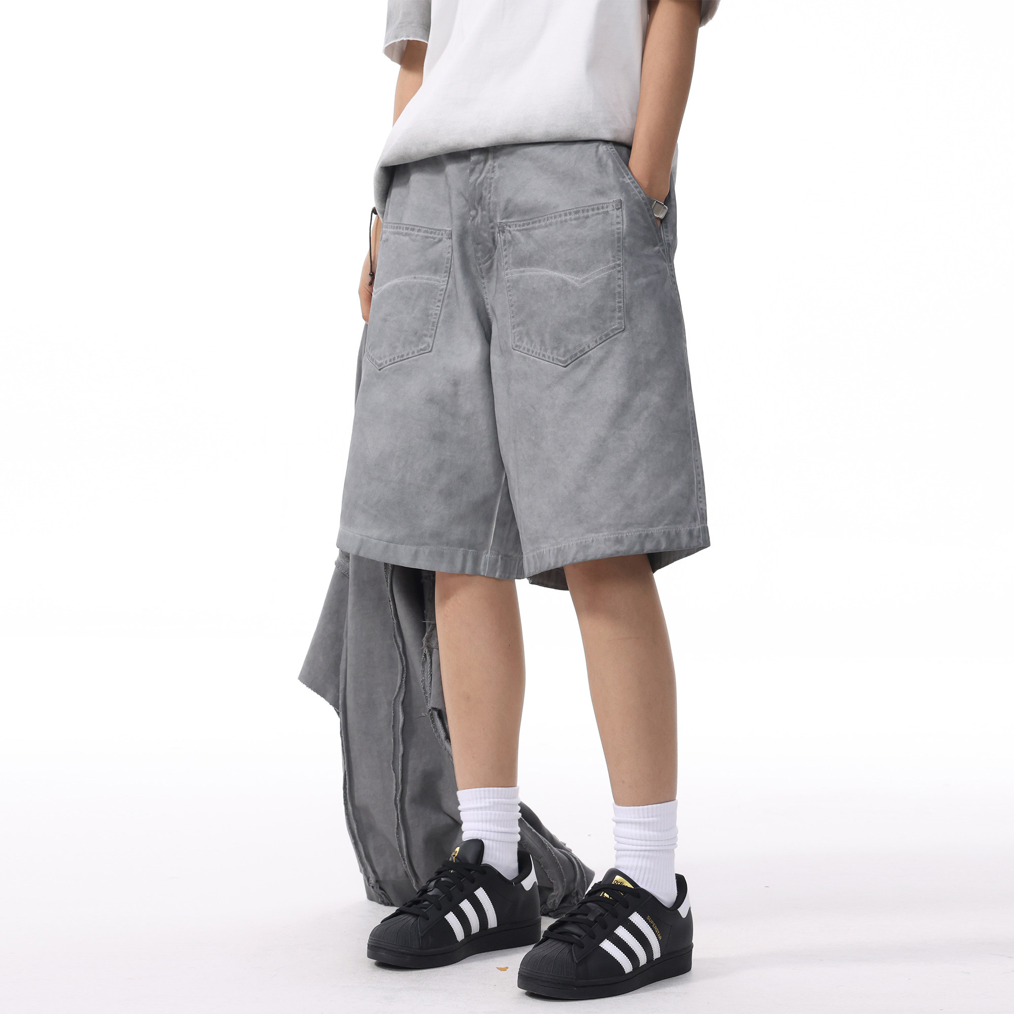 ALLIN 纯棉男士休闲短裤2025夏季新款宽松薄款五分复古高街中裤子,淘宝优惠券,粉丝福利购,淘宝优惠卷