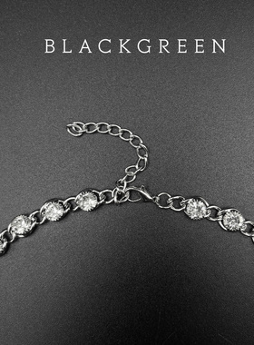 简约中性项链BGBlackgreen水钻