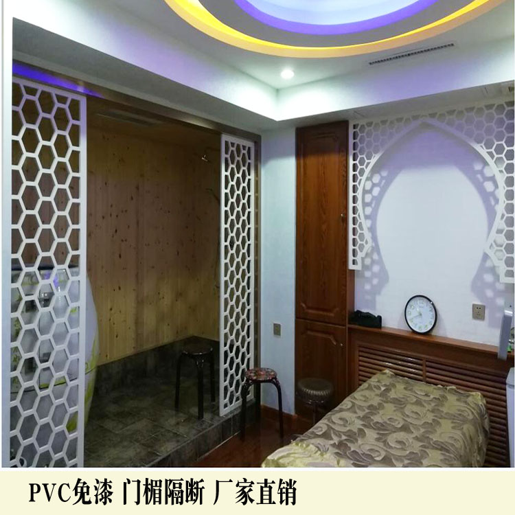 中式门楣挂落 PVC镂空雕花板木塑板月亮门隔断玄关屏风通花板花格 - 图1