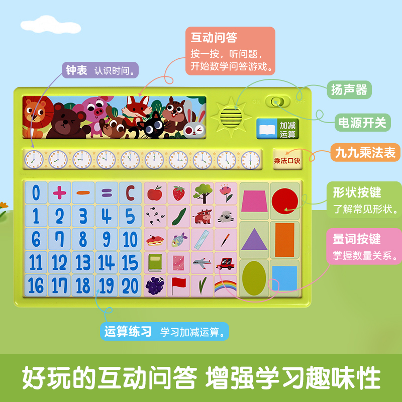 乐乐趣 有声早教书宝宝0-3岁点读认知声音书快乐学数学英语发声词典读物婴儿音乐触摸玩具书一岁半绘本幼儿会说话发声书Q