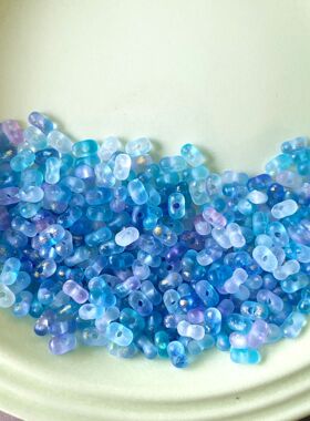 双色撒金磨砂花生珠diy手工手机链隔珠子串珠材料饰品配件散珠