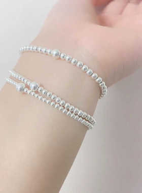 珠子手链999纯银小众设计感