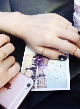 足金实心送女友礼物光圈戒指