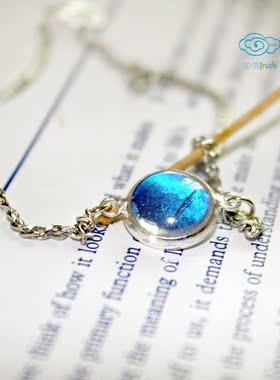 原创设计大蓝闪蝴蝶昱女翅膀标本