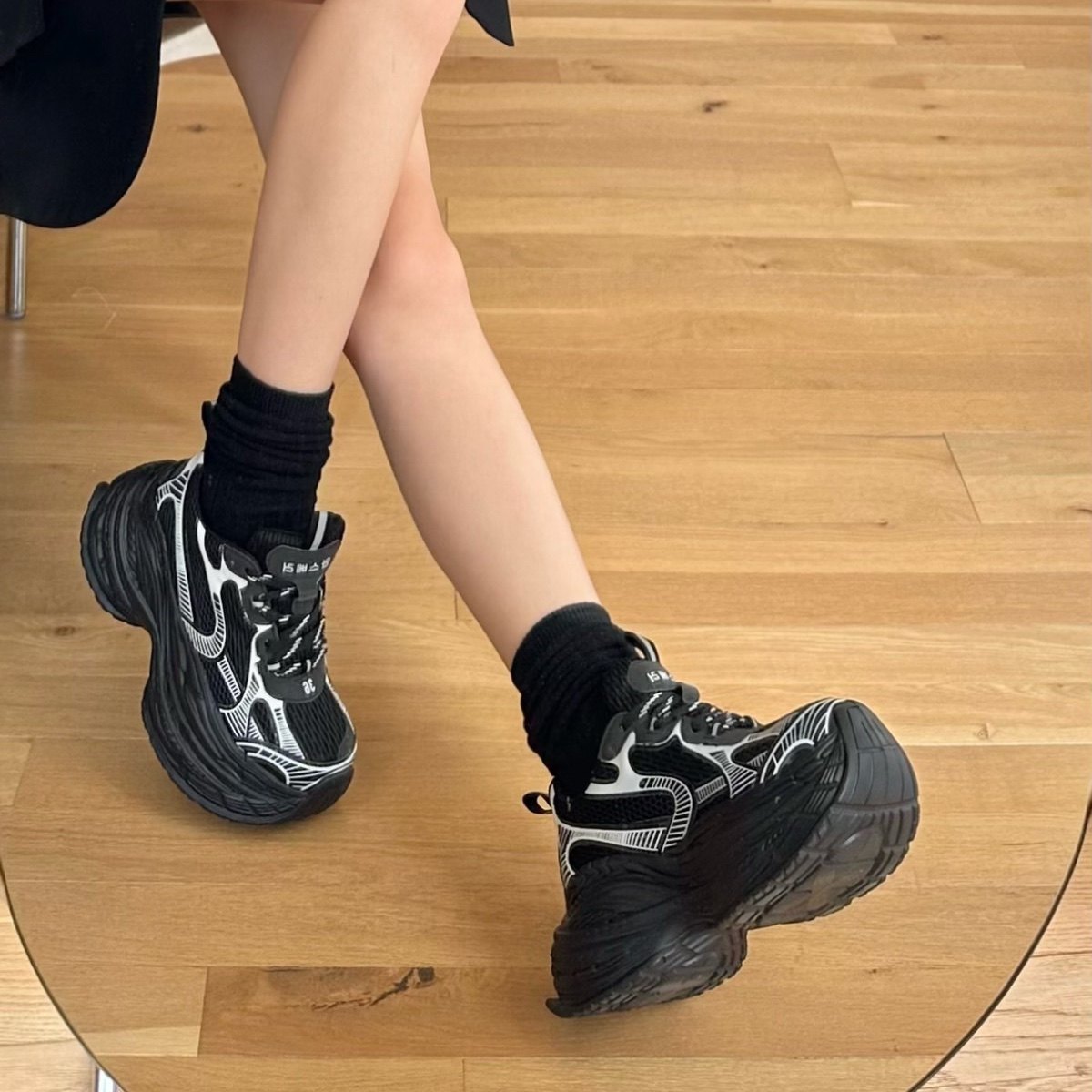 做旧擦色老爹鞋女款2024秋季走秀新款增高超厚底小个子休闲运动鞋,淘宝优惠券,粉丝福利购,淘宝优惠卷