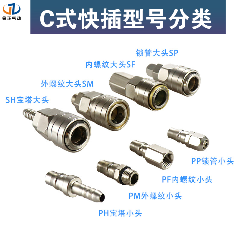 C自锁式快速接头珍珠镍全钢气管风管快速接头SP30/SH30/PP20/SP20 - 图0