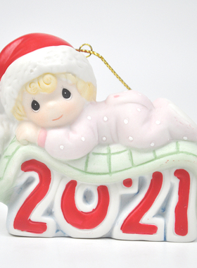 水滴娃娃Precious Moments 男孩女孩宝宝 圣诞节装饰挂饰陶瓷摆件