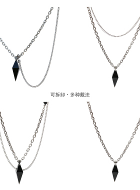 原创天然黑曜石项链男