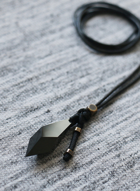 五行补水天然黑曜石男款项链