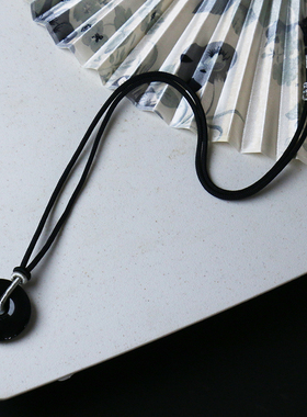 天然黑曜石平安扣新中式情侣项链