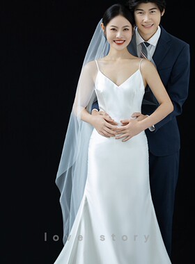 高级感头饰超仙森系主婚纱新娘