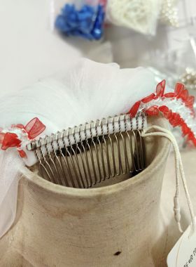 新娘结婚登记领证求婚小头纱短款高级感小众花边婚纱礼服头饰手套