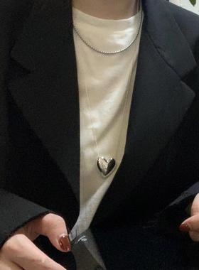 韩国纯银925女极简毛衣链