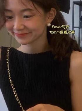 韩代plnt日韩纯银女珍珠耳钉博主