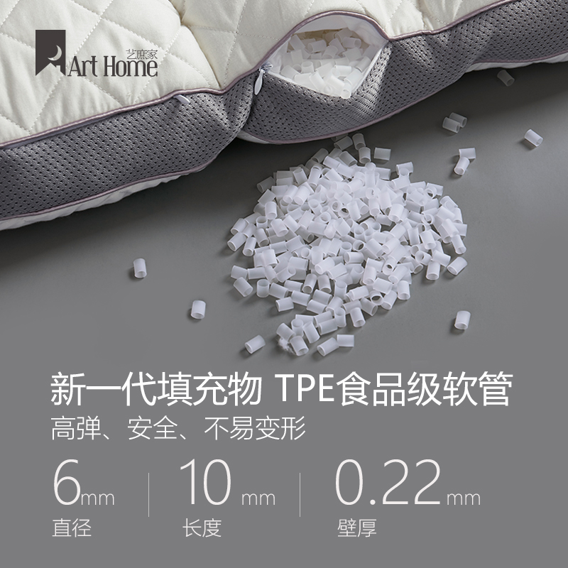 出口日本TPE软管枕头护颈椎助睡眠单人分区枕芯可水洗防螨护颈枕-图0