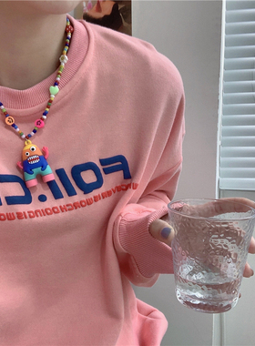 趣味彩色可爱卡通小怪兽项链女