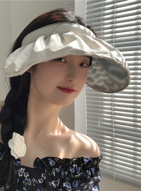 防晒双面透气两用发箍式贝壳帽