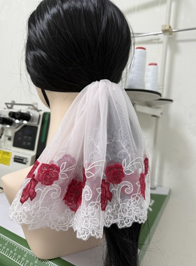原创手作发圈蕾丝韩系温柔风日常扎发头花礼品