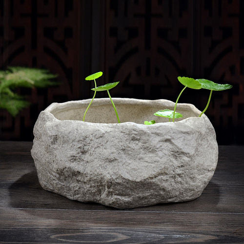 铜钱草花盆水仙盆睡莲碗莲无孔金钱陶瓷清仓水养水培专用多肉大号 - 图3
