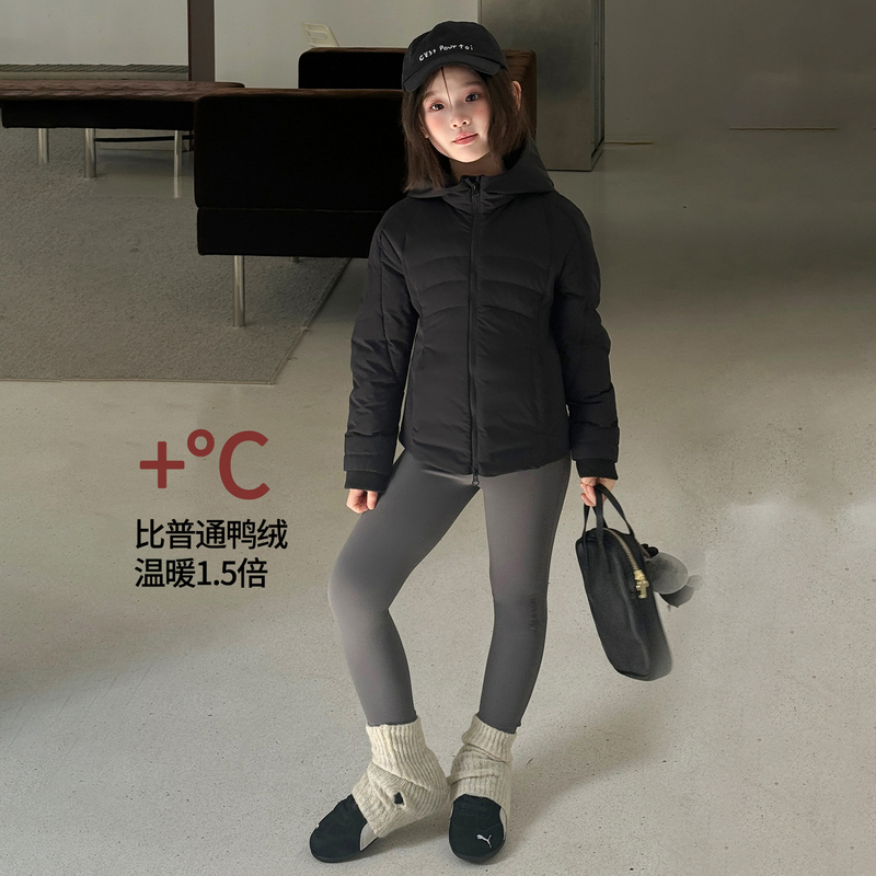 【鹅绒】图图小象童装女童轻薄羽绒服2025冬季新款白鹅绒保暖外套 - 图0