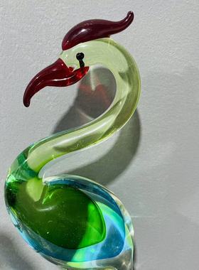 淄博水晶琉璃反影仙鹤摆件装饰品