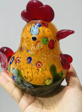 淄博琉璃葫芦鸡摆件装饰品琉璃万花鸡 吉祥富贵