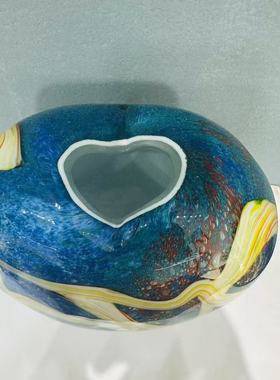 淄博琉璃花瓶爱心摆件家居装饰品客厅玄关电视柜酒柜乔迁送礼