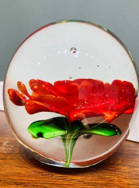 淄博琉璃扎花花球摆件装饰品礼品琉璃球十公分