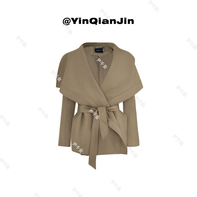 【北京爱情故事】尹千金2025年风衣外套翻领通勤短款时尚F240300