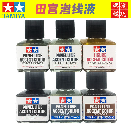 田宫 渗线液 高达模型旧化渍洗液 黑色灰色 模型制作稀释液套装 - 图0