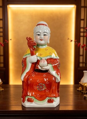 陶瓷奶奶碧霞元君神像泰山圣母