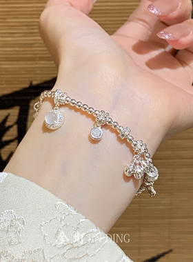 龙心盘缠手链女款纯银999足银手饰叠戴轻奢小众铜币貔貅盘缠手串