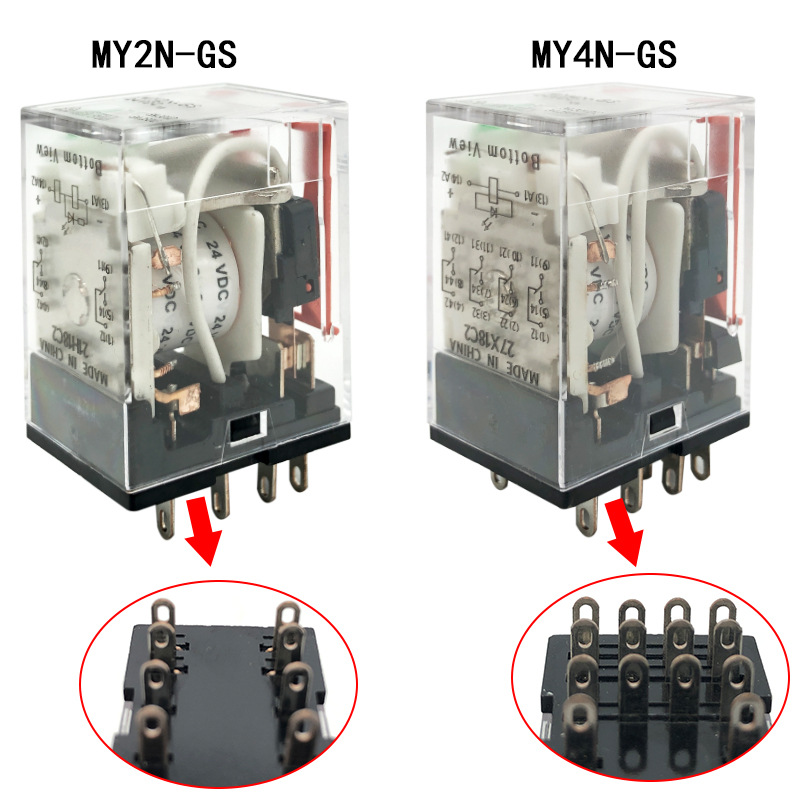 原装欧姆龙小型中间继电器MY2N-GS  MY4N-GG DC24V 8小脚14小脚 - 图0