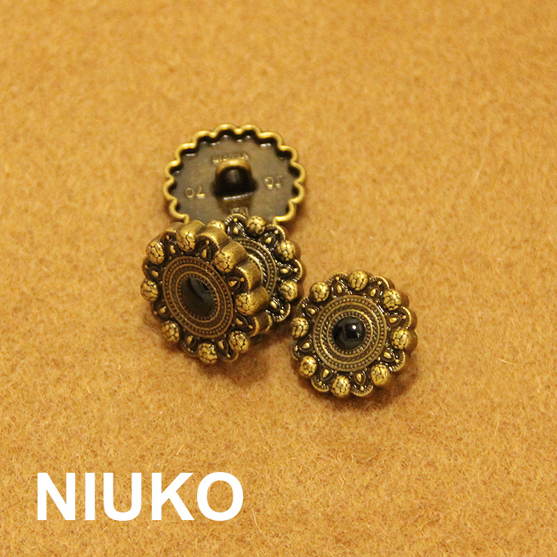 NIUKO 古铜色复古服装纽扣子优雅金属钮扣点黑做旧高档扣子辅料扣,淘宝优惠券,粉丝福利购,淘宝优惠卷